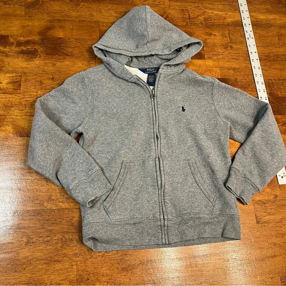 Boys Gray Polo Ralph Lauren Zip up Jacket size Medium (10-12) - Picture 1 of 4